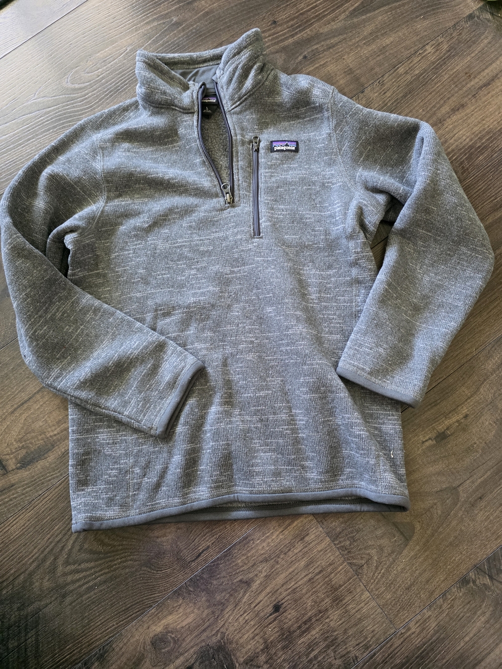 Patagonia Kids Gray Heather Quarter-Zip Fleece Pullover